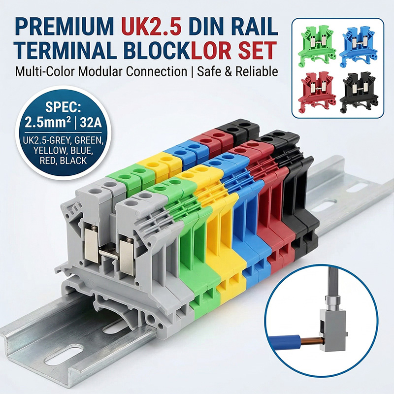 Screw Terminal Block - Morsettiera per guida DIN UK2.5B, connettore