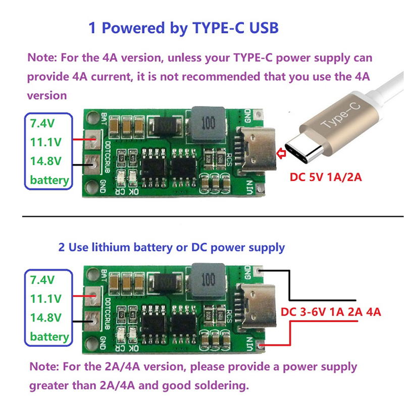 Multi-cella 2S 3S 4S Tipo-C A  - Li Ion Charger Module recensione e prezzo