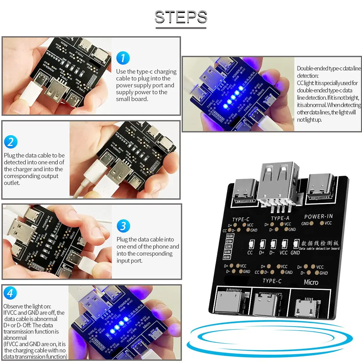 1-3 pezzi DT3 Tester USB Sched - Micro Usb Cable recensione e prezzo