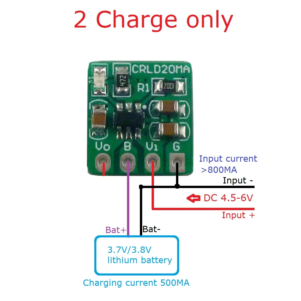 5X CRLD20MA Mini 2 in 1 Carica - Li Ion Charger Module recensione e prezzo